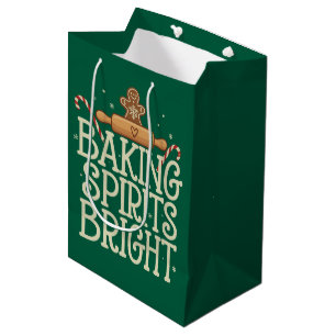 Baking Spirits Bright Christmas Funny Xmas Baker Medium Gift Bag