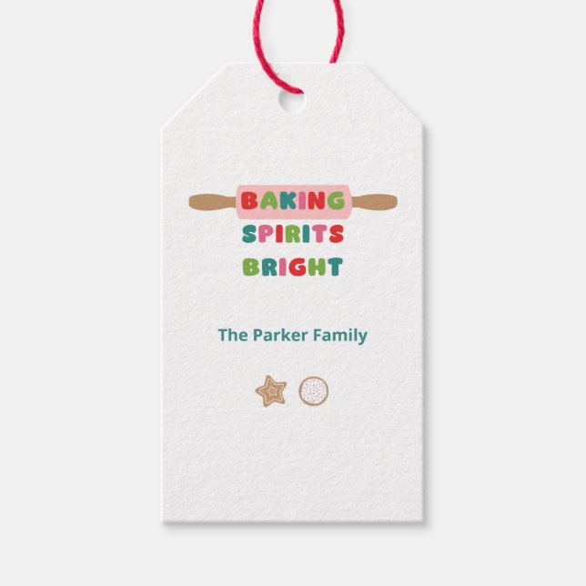 Baking Spirits Bright Christmas Gift Tags (Front)
