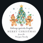 Baking Spirits Bright | Christmas Holiday Classic  Classic Round Sticker<br><div class="desc">Add a special touch to envelopes, goodie bags, handmade treats, and more with our classic holiday stickers. These are happy…cheerful and colourful stickers that will look amazing on all of your holiday gifts. Festive illustrations help brighten moods with an elegant touch. They are great to affix to a mason jar...</div>