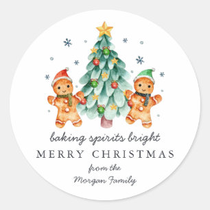 Baking Spirits Bright Christmas Holiday Classic Classic Round Sticker