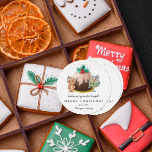 Baking Spirits Bright   Christmas Holiday Classic Round Sticker