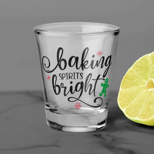 Baking Spirits Bright Christmas Holiday Fun Shot Glass