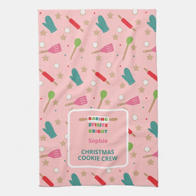 Baking Spirits Bright Christmas Kitchen Towel (Vertical)