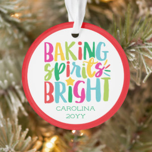 Baking Spirits Bright Colourful Chef Cook Christma Ornament