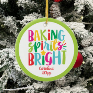 Baking Spirits Bright Colourful Christmas Treats Ceramic Tree Decoration