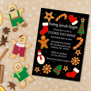 Baking Spirits Bright Cookie Exchange Invitation