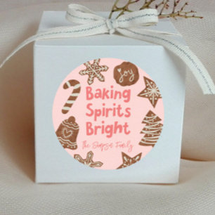 Baking Spirits Bright Cookie Exchange Pink Classic Round Sticker