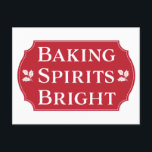 Baking Spirits Bright Cookie Holiday Postcard<br><div class="desc">Baking Spirits Bright Holiday Christmas Cookie Exchange Party Invite Postcard. Invite guests to a cookie exchange swap where everyone brings cookies and then exchanges cookies for more cookies. It's a win, win situation where everyone gets different types of cookies to eat and share with others. Start your own holiday tradition...</div>