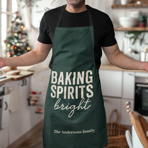 Baking Spirits Bright Evergreen Christmas Apron