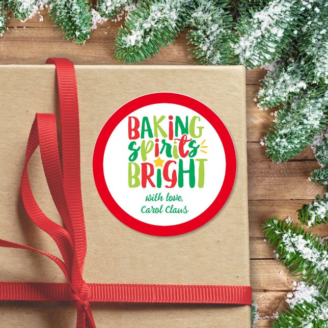 Baking Spirits Bright Festive Christmas Treats Classic Round Sticker (Creator Uploaded)