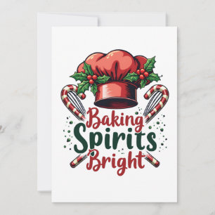 Baking Spirits Bright Funny Baking Chef Baker Thank You Card