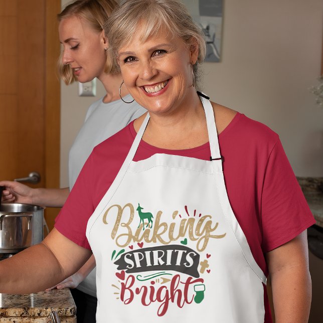 Baking Spirits Bright Funny Christmas Pun Apron (Creator Uploaded)