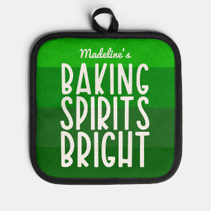Baking Spirits Bright Funny Green Holiday Pot Holder
