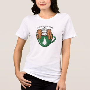 Baking Spirits Bright Gingerbread Christmas Art Tri-Blend Shirt