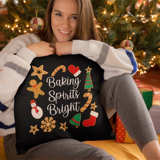 Baking Spirits Bright Gingerbread Christmas Cookie Cushion (Creator Uploaded)