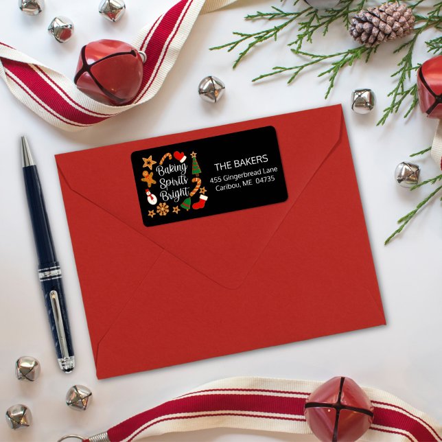 Baking Spirits Bright Gingerbread Christmas Cookie Label (Creator Uploaded)