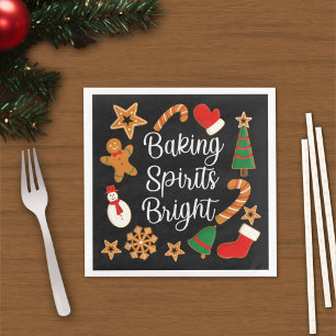 Baking Spirits Bright Gingerbread Christmas Cookie Napkin