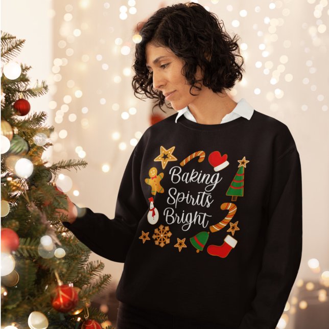 Baking Spirits Bright Gingerbread Christmas Cookie Sweatshirt (Creator Uploaded)
