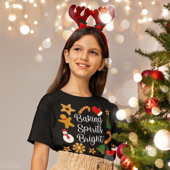Baking Spirits Bright Gingerbread Christmas Cookie T-Shirt (Creator Uploaded)