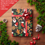 Baking Spirits Bright Gingerbread Christmas Cookie Wrapping Paper<br><div class="desc">Elevate your Christmas festivities with our exclusive “Baking Spirits Bright” design. Immerse yourself in the holiday spirit as hand drawn gingerbread cookies, adorned with festive shapes like stars, snowmen, mittens, Christmas trees, snowflakes, bells, stockings and the classic gingerbread man, come together in an adorable pattern! Spread joy and warmth this...</div>