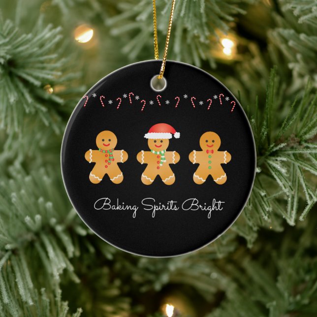 Baking Spirits Bright Gingerbread Men Ceramic Tree Decoration (Tree)