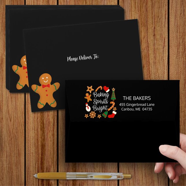 Baking Spirits Bright Gingerbread Pre-addressed Envelope (Creator Uploaded)