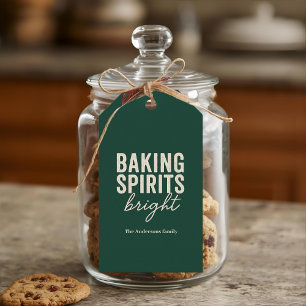 “Baking Spirits Bright Green Holiday Gift Tags