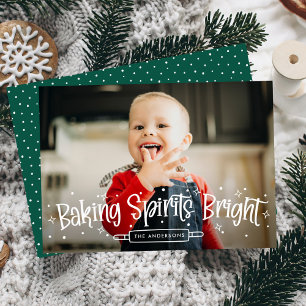 Baking Spirits Bright Green Photo Holiday Card