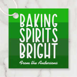 Baking Spirits Bright Green Striped Christmas Favour Tags