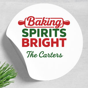 Baking Spirits Bright Holiday Classic Round Sticker