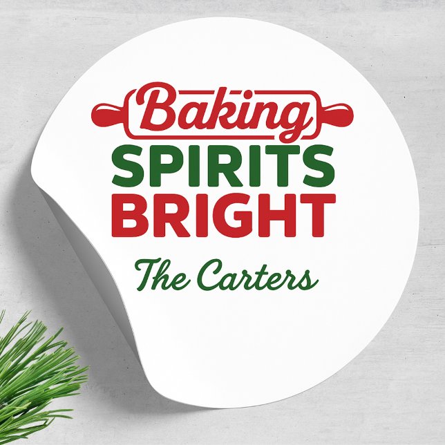 Baking Spirits Bright Holiday Classic Round Sticker (Creator Uploaded)