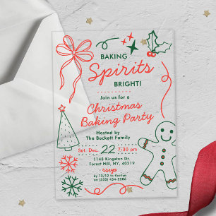 Baking Spirits Bright   Holiday Cookie Swap Party Acrylic Invitations
