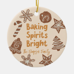 Baking Spirits Bright Holiday Cookies Yellow Ceramic Tree Decoration