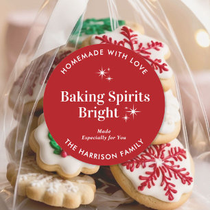 Baking Spirits Bright Homemade Christmas Holiday Classic Round Sticker