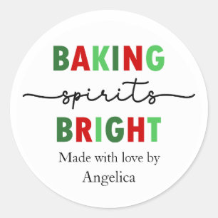 Baking Spirits Bright Made with Love Christmas Classic Round Sticker