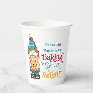 Baking Spirits Bright  Monogram Cookie Christmas Paper Cups