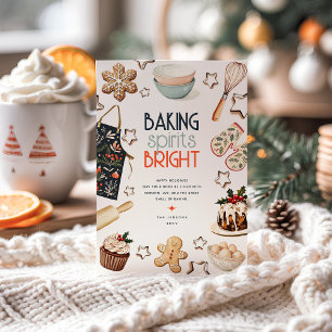 Baking Spirits Bright Non-Photo Christmas Holiday Card