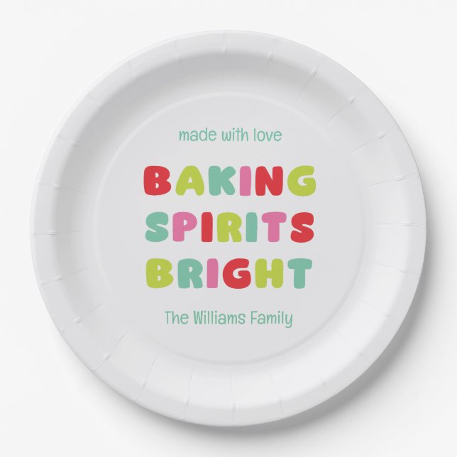 Baking Spirits Bright Paper Plate (Front)