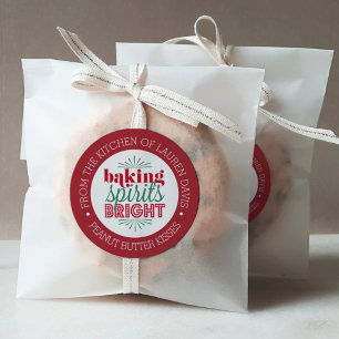 Baking Spirits Bright Personalised Holiday Baking Classic Round Sticker