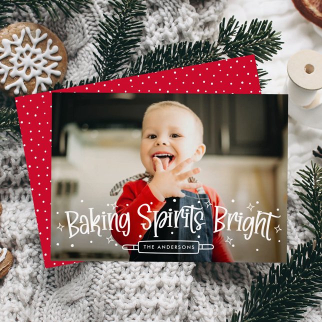 Baking Spirits Bright Photo Holiday Card (Creator Uploaded)