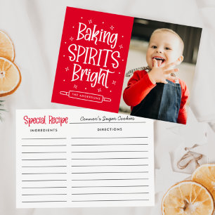 Baking Spirits Bright Recipe Card Holiday Photo