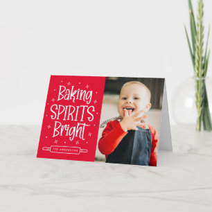 Baking Spirits Bright Red 2 Photo Holiday Card
