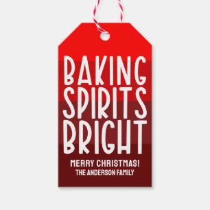 Baking Spirits Bright   Red Striped Christmas Gift Tags