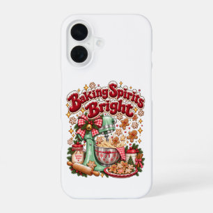 Baking Spirits Bright Retro Christmas Gingerbread iPhone 16 Case