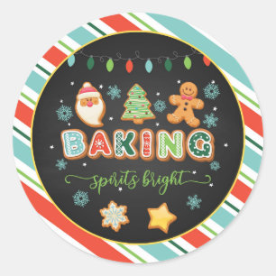 Baking Spirits Bright Round Sticker - Blk