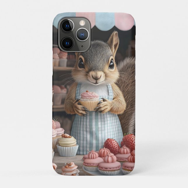 Baking Squirrel with Cupcake Case-Mate iPhone Case (Back)