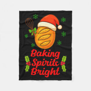 Baking Srits A Bright Christmas Xmas Baker Sourdou Fleece Blanket