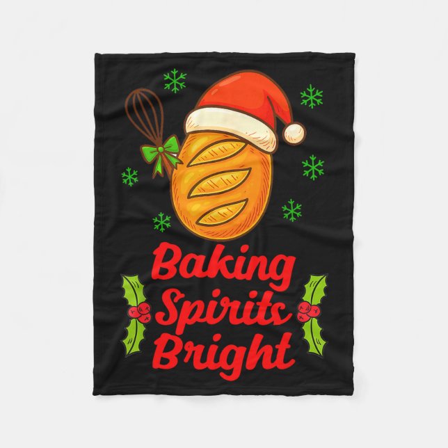 Baking Srits A Bright Christmas Xmas Baker Sourdou Fleece Blanket (Front)