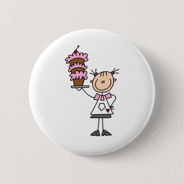 Baking Stick Figure 6 Cm Round Badge (Front)