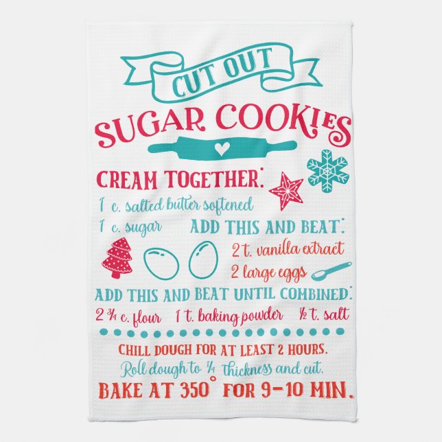  Baking Sugar Cookie Recipe Kitchen Towel (Vertical)